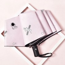 우주 비행사 완전 자동 우산 휴대용 비와 광택 자외선 차단 비닐 트리플 접이식 파라솔 비 여성