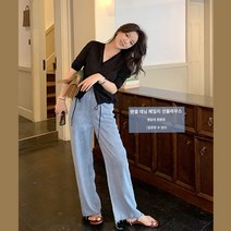 여성 초미니 청반바지 클럽 언발 레이스 숏팬츠 별빛스토어 [varl 팬츠] 100 데님 하늘 실크 | 오래된 레트로 마오비아 | 얇은 심포지스