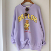 키홍샵 귀여운 바구니 베어 프린팅 남녀공용 맨투맨 티셔츠