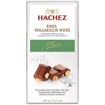 독일 Hachez 하체즈 에델 홀 헤이즐넛 너트 밀크 초콜릿 바 100g 5팩