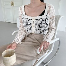 코지23여자 여름 썸머룩 해변룩 데일리 그물 레이스 가디건