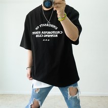 남여공용 박스핏 프린팅 여름 20수 싱글면 반팔티 오버핏 롱