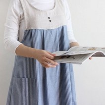 기타 바보사랑[안나하우스]코지 라인 앞치마(3color) -1p, 블랙