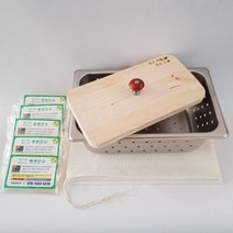 가정용 두부틀. 천연 간수20포+스텐레스두부틀(2모용)+보자기+주머니.두부만들기세트.s020-2, 두부틀, 높은형