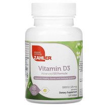 Zahler Vitamin D3 Advanced D3 Formula 125 mcg (5000 IU) 120 Softgels, 5000 IU, 120 Count