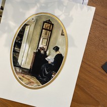 매트보드 규격사이즈 맞춤제작 2합, 6)A4 액자에 사진 5x7타원, 4)골드 +미색 (이중매트)