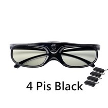 VR기기 핸드폰vr DLP 링크 3D 안경 액티브 셔터 충전식 프로젝터 용 원형, 한개옵션1, 08 4pis Black With box