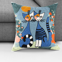 고급 자카드 명화 자수 쿠션 커버