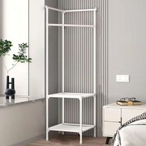 SSUK 철제 작은방 코너행거 롱패딩행거 틈새옷걸이 좁은 모서리행거, 블랙