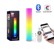 스마트 블루투스 앱 분위기 야간 조명 음성 제어 음악 동기화 DIY 실린더 플로어 램프 TV 침실 게임 룸 데코 라, [01] 브라운, [02] US Plug