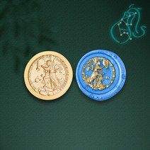 벨류하우스 인두 도장 유럽 12 별자리 엠보싱 씰 레트로 황동 봉투 라 청첩장 씰링 왁스 스탬프, 3.X003