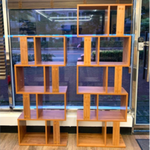 공간분리책장 모듈책장 오픈 가벽 수납함 슬림 거실낮은 인테리어 조립식 선반 DIY 파티션, 1.퍼즐책장 3단 오크 4009