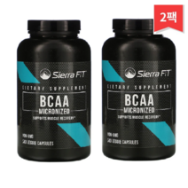 Sierra Fit 미분화 BCAA 분지사슬아미노산 1회 제공량당 1 000mg 베지 캡슐 240정, 2개묶음
