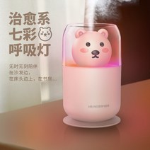 가정용 미니 USB 충전 탁상 수분을공급 귀여워지다 곰돌이 선인장 있음 레인보우 야간등 x2개 2633717224, 곰돌이 핑크