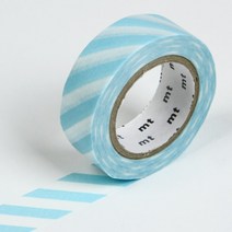 MT 마스킹테이프 Deco 01D373 굵은 사선 민트 블루 15mmX10M