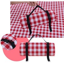 엔틱and데코 CN19080001 유러피안 감성 라탄피크닉바구니, 감성돗자리 빨강체크(M 2~3인용)