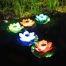 친환경 태양광 정원등 연꽃 led 조명 태양열 연못 꾸미기 야외조명 인테리어 등, 흰색