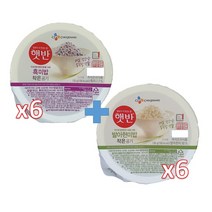 햇반 발아현미130g 6개+흑미밥130g 6개, 12개