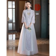 돌잔치 엄마 결혼식 약혼식 슬링 이브닝 드레스 스커트 라이트 럭셔리 하이 엔드 들러리 라이