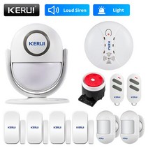 무선초인종 무선차임벨 도어벨 KERUI P6 가정 차고 보안 경보 도난 방지 스마트 모션 PIR 문 및 창문 무선, 5.KIT8
