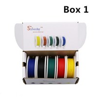 꽃철사 공예철사 30awg 50 m/box UL 1007 주석 도금 순수 구리 와이어 5 색 상자 혼합 PCB 연선 케이블 라인 DIY, Box1 50m