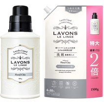 일본 LAVON 라봉 섬유유연제 플로럴 시크 850g + 리필 엑스트라 라지 1500g, 기본