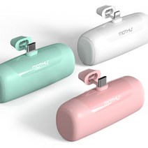 미니 포켓 5000mAh 일체형 보조배터리(C타입 8핀 일체형 미니 보조배터리/삼성 갤럭시 아이폰 휴대용 모디스 보조밧데리), C타입(민트)