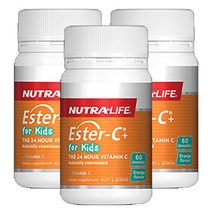 뉴트라라이프(Nutra-Life) 뉴트라라이프 에스터 C (비타민C) 포 키즈 60 츄어블정 X 3개, 180정, 1세트