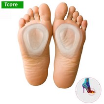 무지외반증 테이핑 실리콘 발가락 교정기 Tcare 1 쌍 발 쿠션 볼 풋 케어 인서트 인솔 지원 신경종 러너 중족골 통 젤 패드 신속한 발 통증 완화 발가락링, 1개
