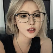 하금테 반뿔테 안경 블루라이트차단안경 도수없는안경 남자뿔테 안경 얼굴형에맞는 반뿔테 도수없는