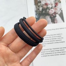 짱짱한 기본 머리끈 매듭없는 검정 고무줄 10P