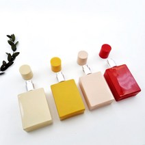 브랜드타입 사각 향수 스프레이 컬러 공병 30ml 유리 글라스 퍼퓸 용기 DIY 리필, 핑크베이지 30ml+리본스티커