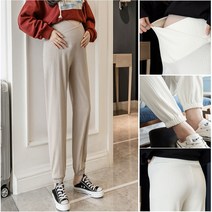 임부복 임산부 바지 배가 편한 타이트하지 않는 압박 없음 조거 팬츠 와이드 데일리룩, XL블랙