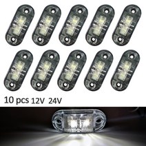10pcs 화이트 클리어런스 램프 자동차 외부 buld 신호 표시등 경고 캐러밴 트레일러 트럭 led 24v 트럭 액세서리