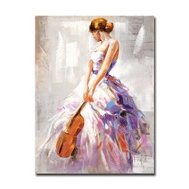 바이올린 소녀 재생 댄스 유화 캔버스 인쇄 nordic poster wall art picture for living room 홈 장식 frameless, 70x100cm 프레임 없음, ty2709