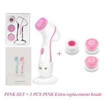 페이셜 클렌징 브러쉬 소닉 뉴 페이스 스핀 브러쉬 세트 갈바니카 페이셜 스파 시스템 스킨 딥 클리닝 제거, 08 PINK SET-Extra head