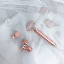얼굴 리프팅 페이스 롤러 윤곽 경락 얼굴 마사지 기구, C타입, 핑크골드