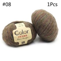 수세미실 앙골라 사랑의 감정 얇은 모헤어 양모 원사 플러시 손 뜨개질 용품 스웨터 모자 스카프 짜기 방지 50g, 8, 8