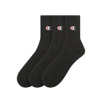 챔피온양말 KQC CKSS-1E239-BK C로고 Low 크루 삭스 3켤레 세트 BLACK, M, M