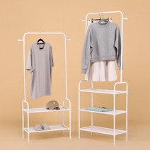 모던 비키니 옷장 시스템 행거선반 옷걸이, 3단, 블랙