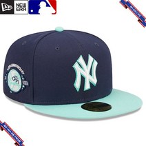 [미국정품] 796527 스냅백 캡모자 MLB [뉴욕 양키스] 뉴에라 100th Anniversary Team UV 59FIFTY Fitted Hat - Navy