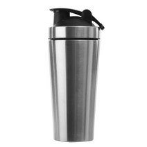 Whey protein powder 스포츠 셰이커 병 물 병 체육관 영양 블렌더 컵 스테인레스 스틸 진공 단열 물 컵, 은