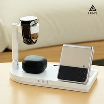 루니스 3in1 무선 충전기 LED 시계 감성 인테리어 아이폰 갤럭시 고속 충전기, 서포트41 충전기 (화이트_삼성용)