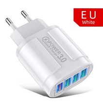 차량용 고속 스마트폰 충전 시거잭 USLION-48W USB 충전기 고속 QC 3.0 벽 아이폰 12 11 삼성 샤오미 모바, 01 EU White