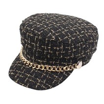 마도로스 팔각모자 뉴스보이캡 모택동 마린모자 여성 격자 무늬 트위드 신문 모자 캡틴