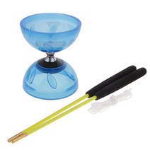 QDY 죽방울 중국어 요요 디아 볼로 장난감, 13cm, 탄성 고무, 푸른