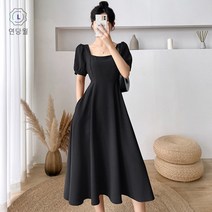 [연당월]트랜드원피스 여 벌룬소매 화이트 여리여리 스커트 여름
