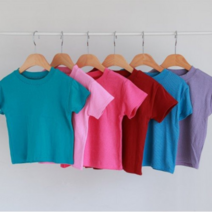 퍼니공장 아기 유아 아동 여름 라운드 데일리 컬러 반팔 티셔츠