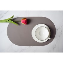 나와썸 라운드 실리콘 식탁매트 테이블 매트 컵받침 사은품 증정 유리대용 패드 파스텔 방수 양면 소형 2P 4P, 레드브라운