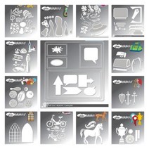 절묘한 패턴 시리즈 다이 도착 Diy 금형 스크랩북 종이 만들기 컷 공예 템플릿 수제 카드, 17pcs-Dies
